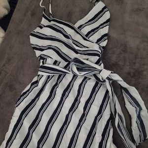 JustFab Stripe Wrap Front Dress